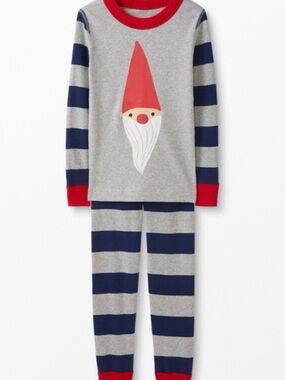 Hanna Andersson Scandinavian Gnome Striped Pajama Set Sz 130cm